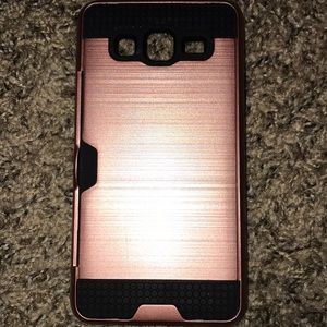 Pink and black Samsung On5 protective phone case